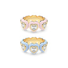 Heart Enamel Bauble Pop Ring Duo - Octonov 