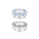 Heart Enamel Bauble Pop & Solid Ring Duo - Octonov 