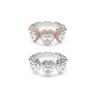 Heart Enamel Bauble Pop & Solid Ring Duo - Octonov 