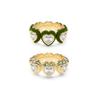 Heart Enamel Bauble Pop & Solid Ring Duo - Octonov 