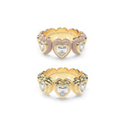 Heart Enamel Bauble Pop & Solid Ring Duo - Octonov 