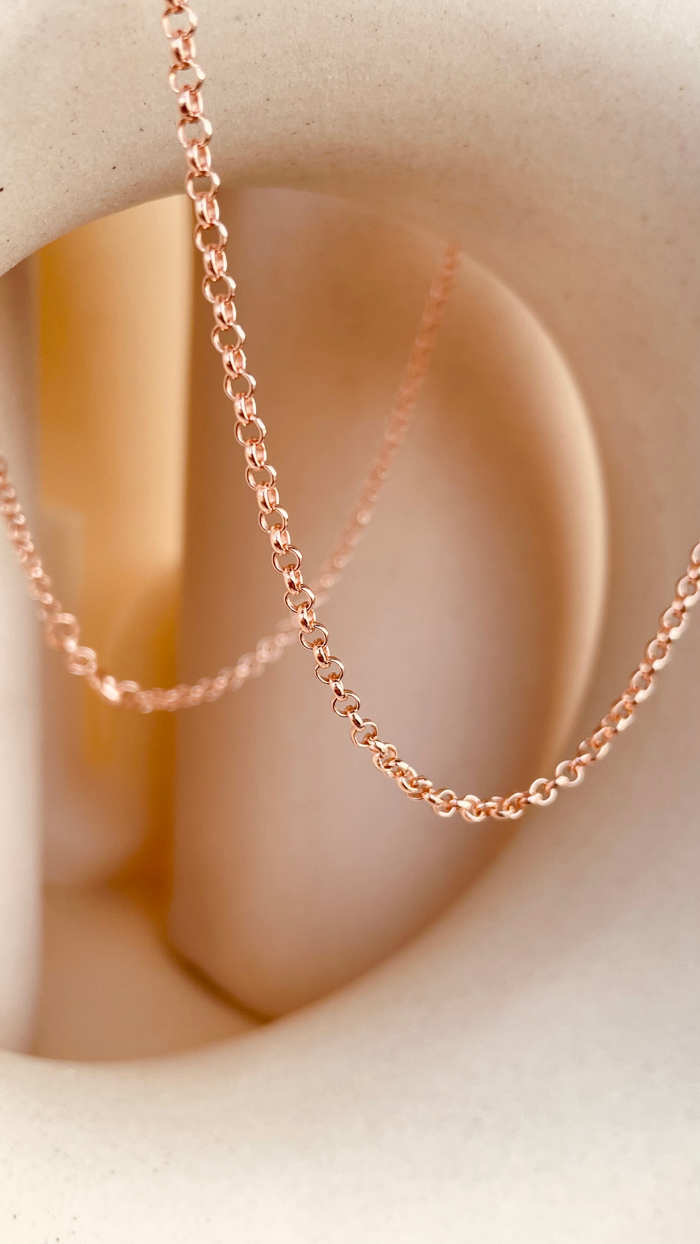 Rose Gold Rolo Chain Necklace - Octonov 