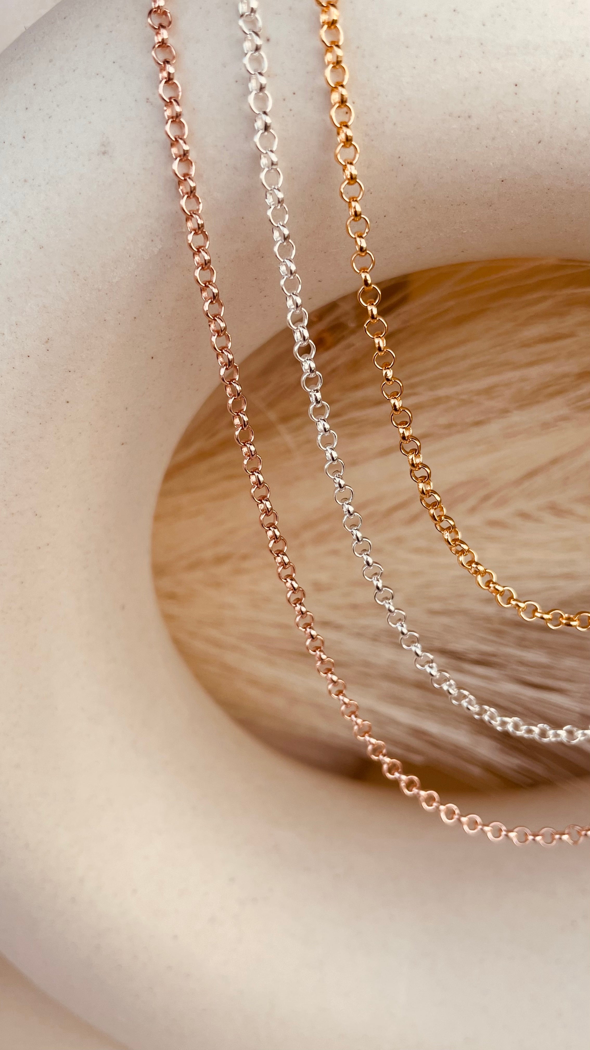 Rose Gold Rolo Chain Necklace - Octonov 