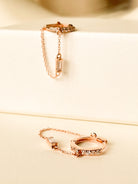 Statement Baguette Hoops with chain - Octonov 